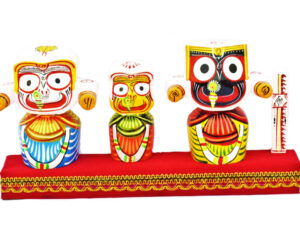 Lord Shree jagannath,Balabhadra,maa Subhadra and Sudarshan in Wooden Stand 6 Inch Idol set