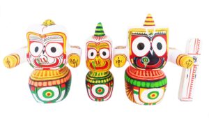 Jagannath Wood Idol, Lord jagannath Murti, jagannath Balabhadra Subhadra Statue