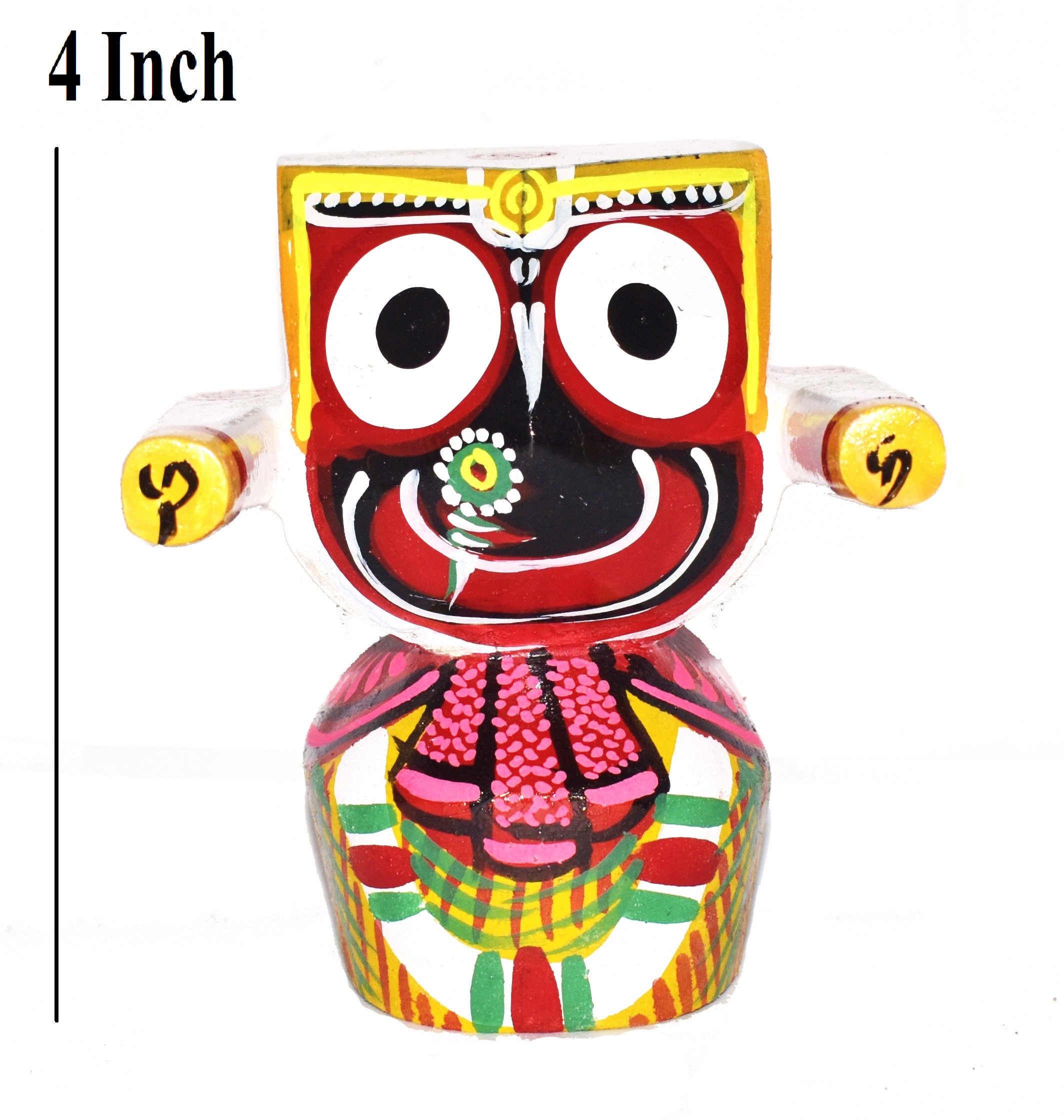 Lord Jagannath, Balaram, Subhadra Wooden Idol (Multicolour, Small, 4 Inch) - Image 2