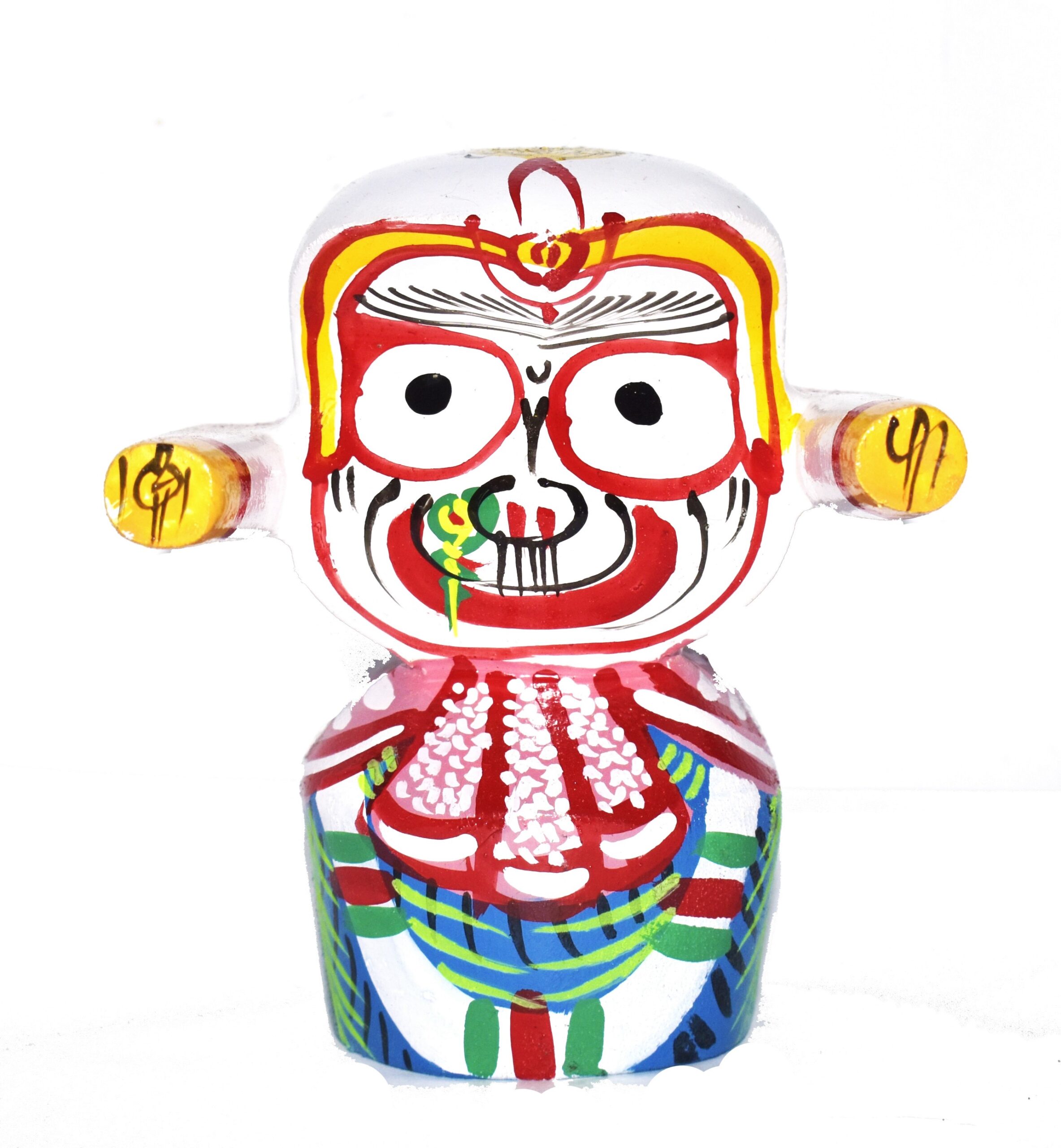 Lord Jagannath, Balaram, Subhadra Wooden Idol (Multicolour, Small, 4 Inch) - Image 3