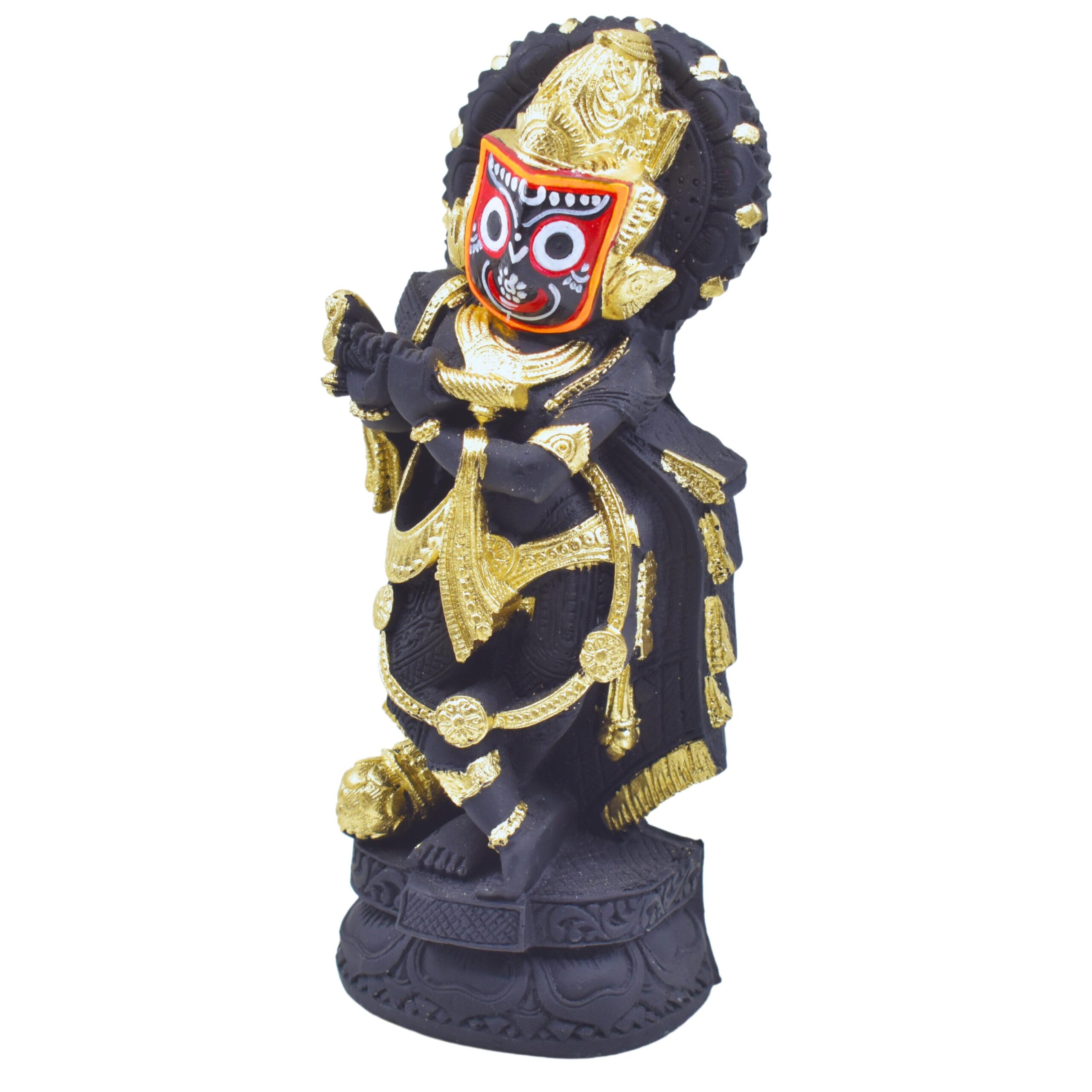 Divine Lord Jagannath and Krishna Avtar Clay Statue - Nilamadhab (Black ,Pack of 1) - Image 2