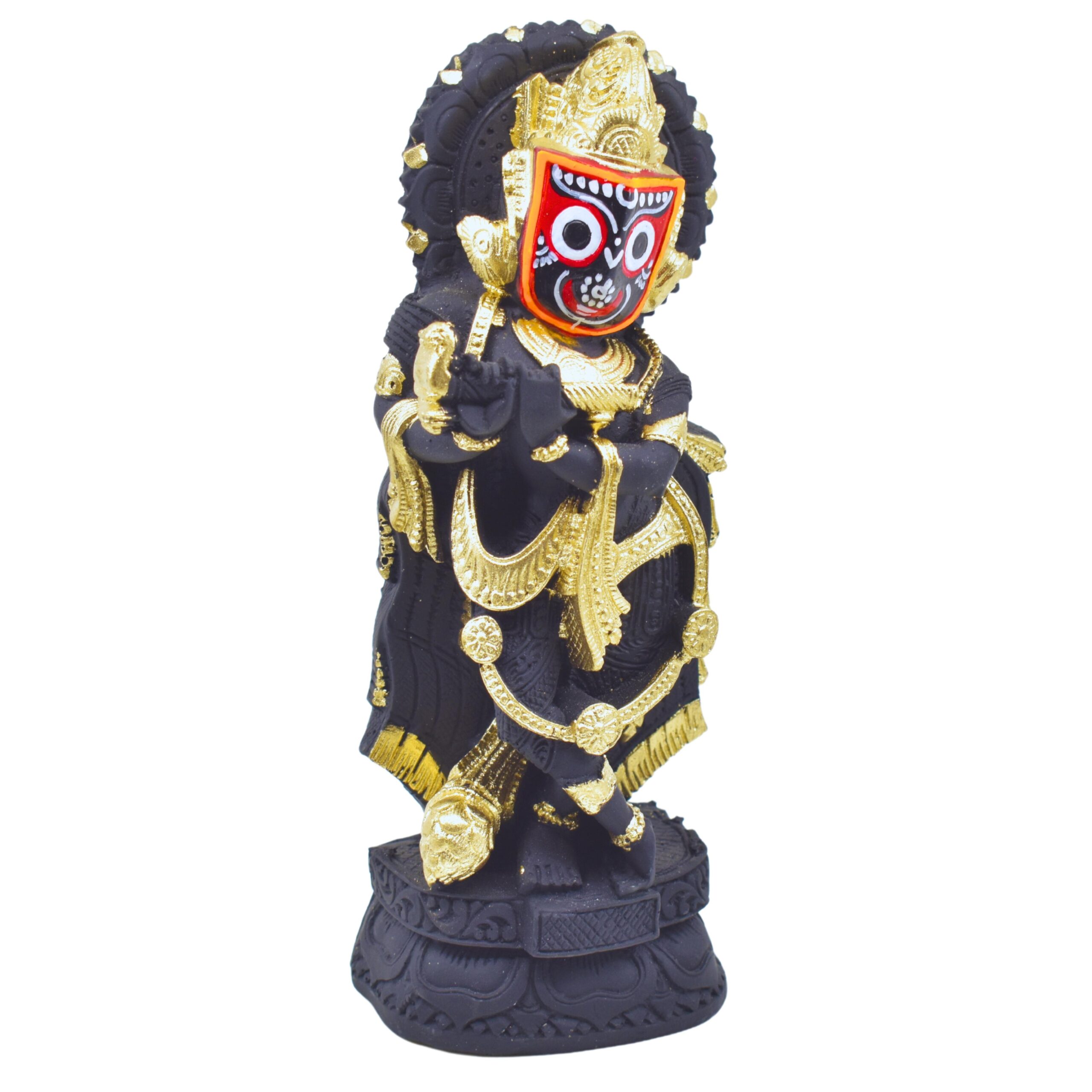 Divine Lord Jagannath and Krishna Avtar Clay Statue - Nilamadhab (Black ,Pack of 1) - Image 3