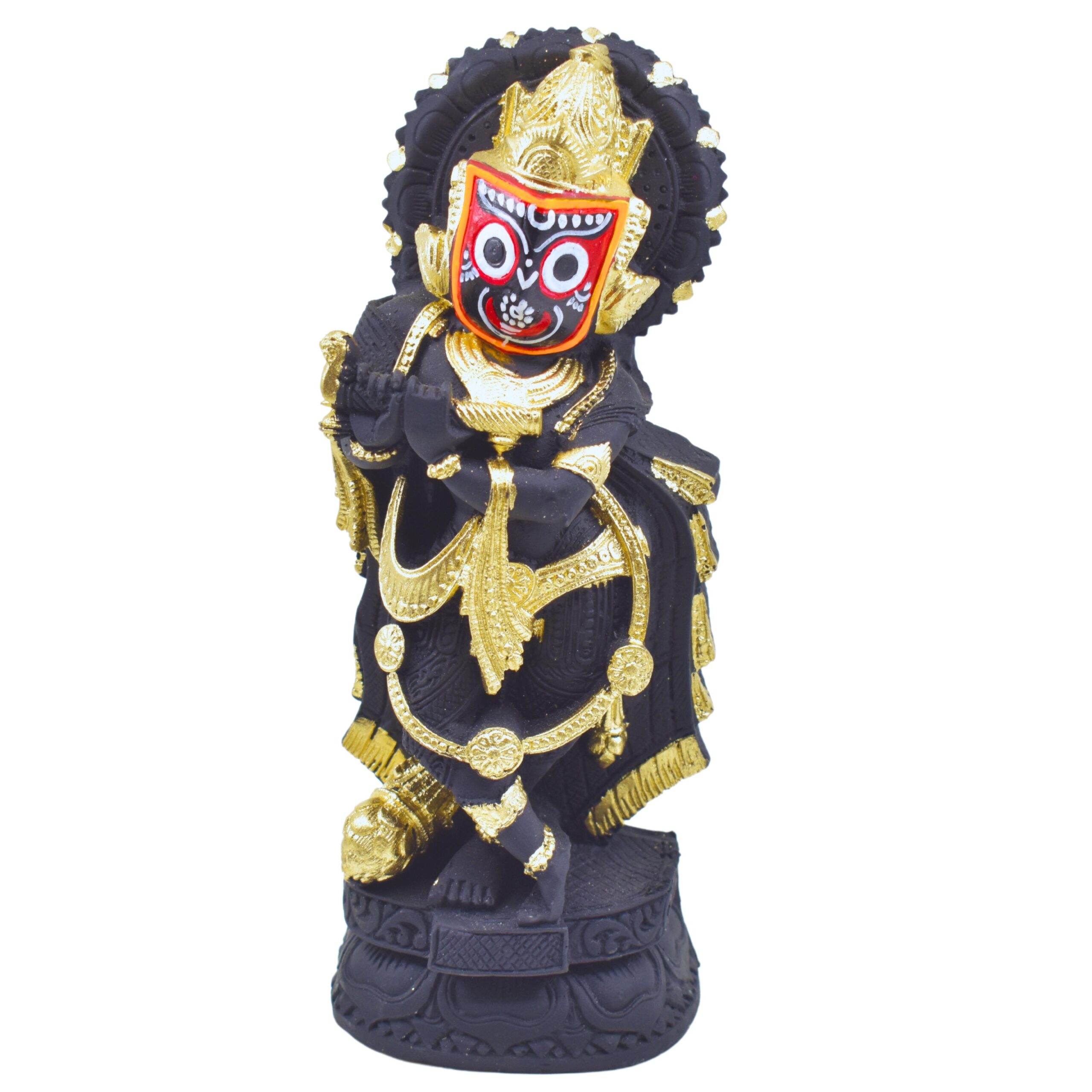 Divine Lord Jagannath and Krishna Avtar Clay Statue - Nilamadhab (Black ,Pack of 1)
