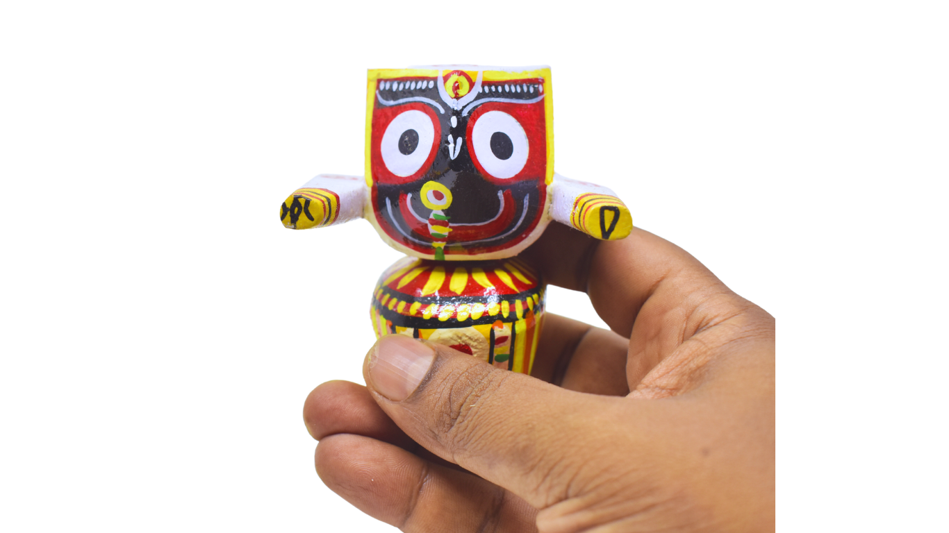 Lord Neem Wood Jagannath Patitapavan Idol Wooden Murti Single Statue -3 Inch - Image 3