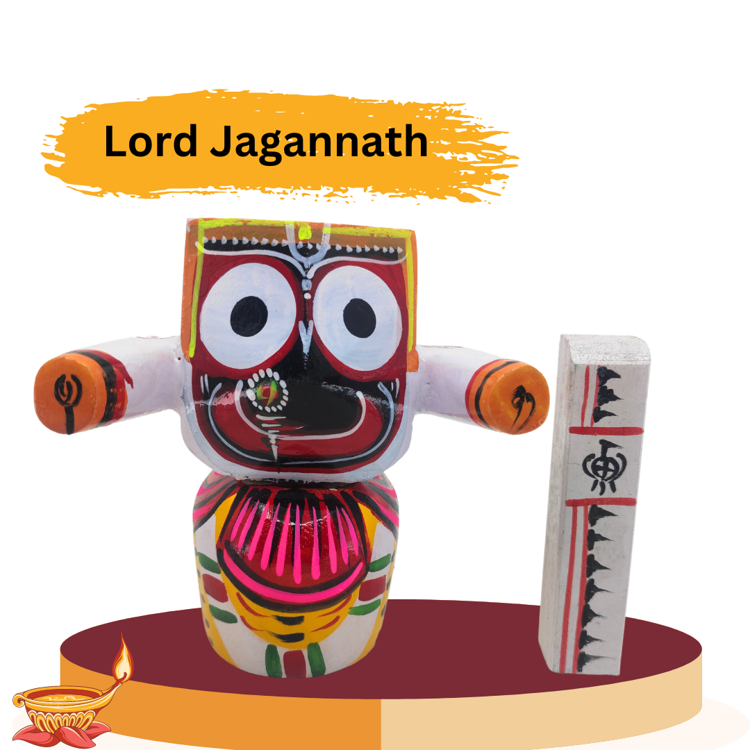 Lord Jagannath, Balaram, Subhadra Wooden Idol (Multicolour, Small, 6 Inch) -15 Cm Height - Image 6