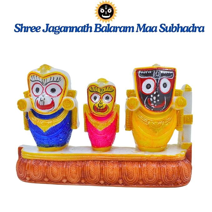 Jagannath World Lord Jagannath Idol,Marble Dust 10cm,Multicolour - Image 2
