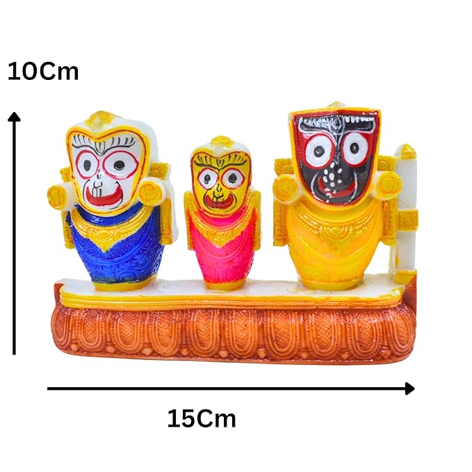 Jagannath World Lord Jagannath Idol,Marble Dust 10cm,Multicolour - Image 5
