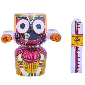 Handcrafted Wooden Lord Jagannath(Patitapabana) Idol 8 Inch