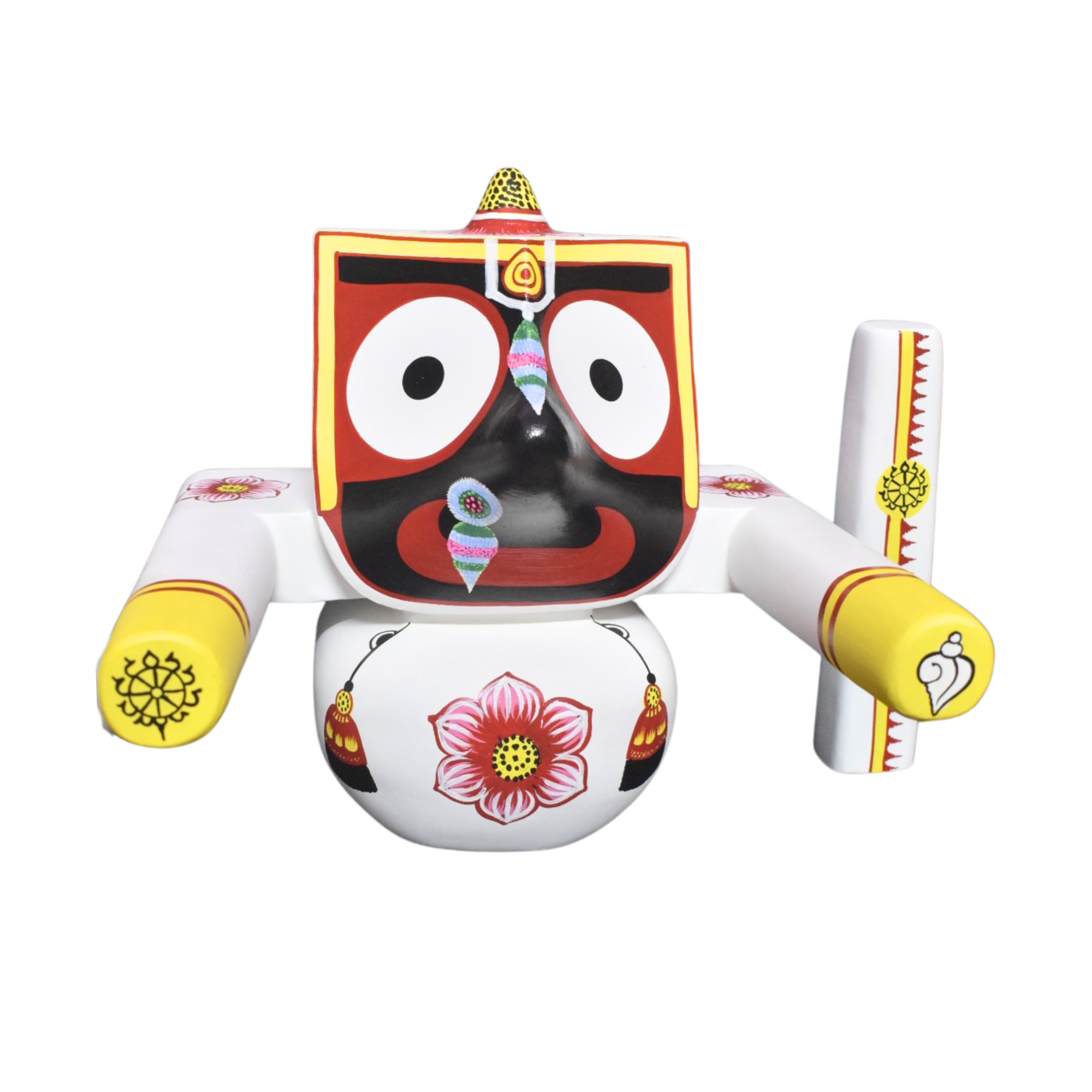 Jagannath,Balabhadra,Subhadra and Sudarshan 12 Inch( 1 Feet ) Idol Set, Made of Pure Neem Wood Idol - Image 4