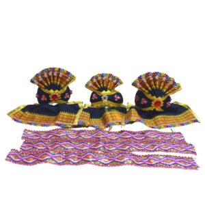 8-Inch (20cm) Black Dress Set of Shree Jagannath Idol and his siblings – Traditional Handcrafted Outfit