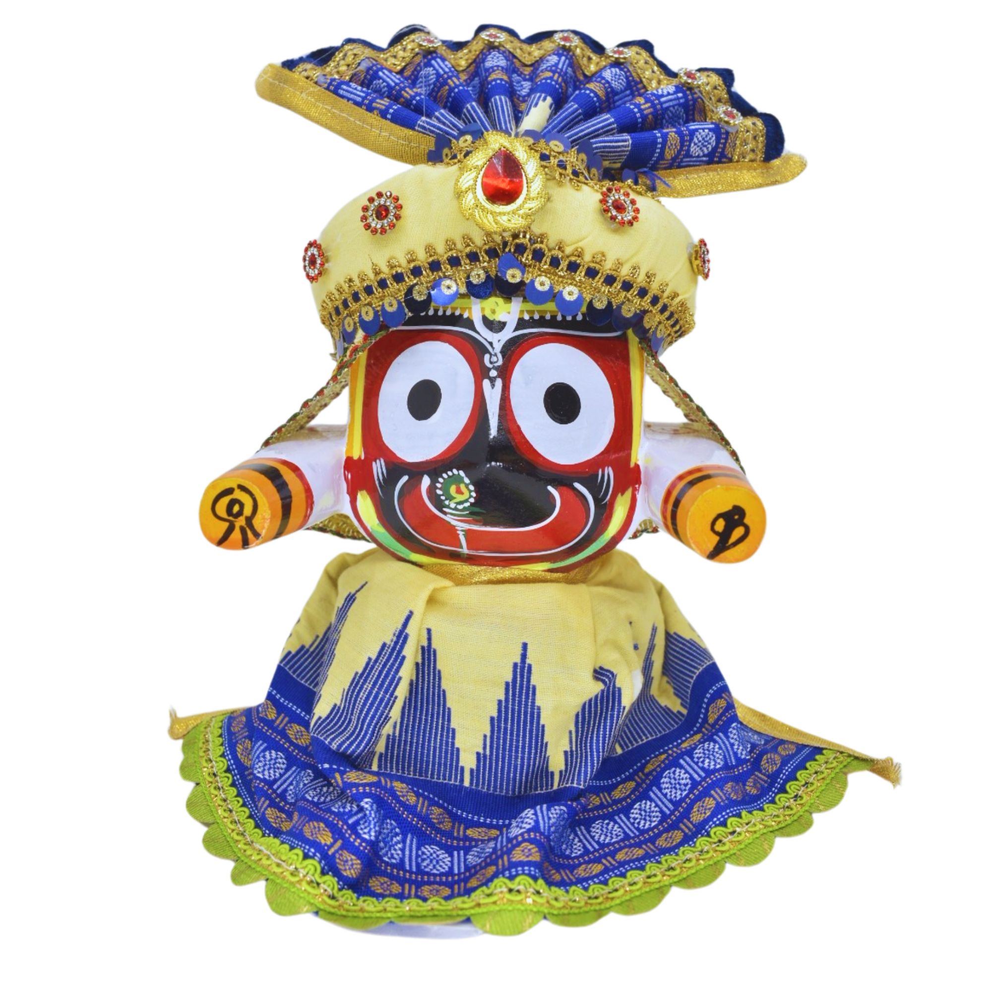 6-Inch (15cm) Pagadi Dress Set for Jagannath, Balabhadra, and Maa Subhadra Idols - Image 3