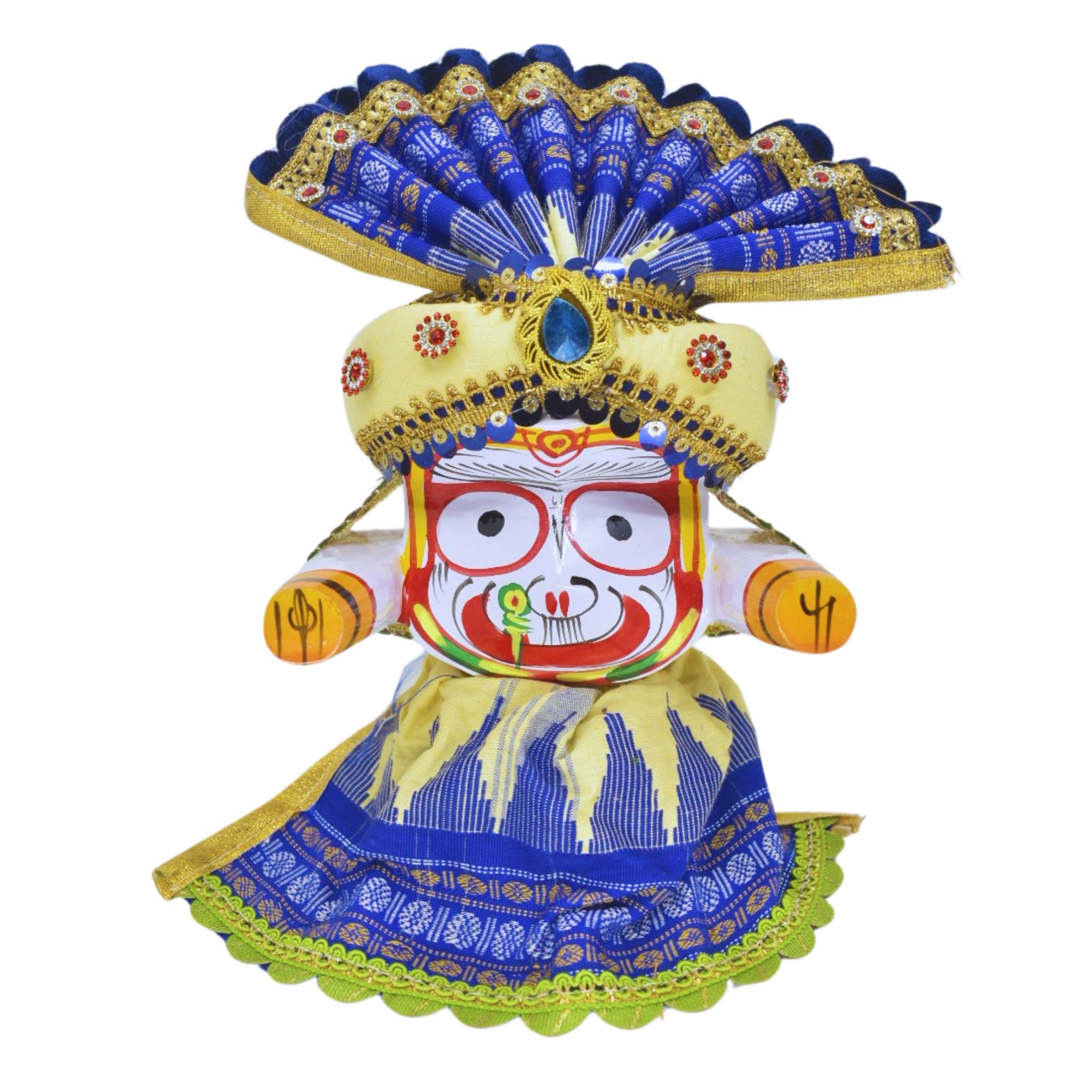 6-Inch (15cm) Pagadi Dress Set for Jagannath, Balabhadra, and Maa Subhadra Idols - Image 4