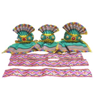 8-Inch (20cm) Handmade Green Traditional Dress Set for Lord Jagannath Idol Set