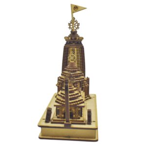 Shree Jagannath Temple Puri Wooden Miniature - Authentic Puri Craft