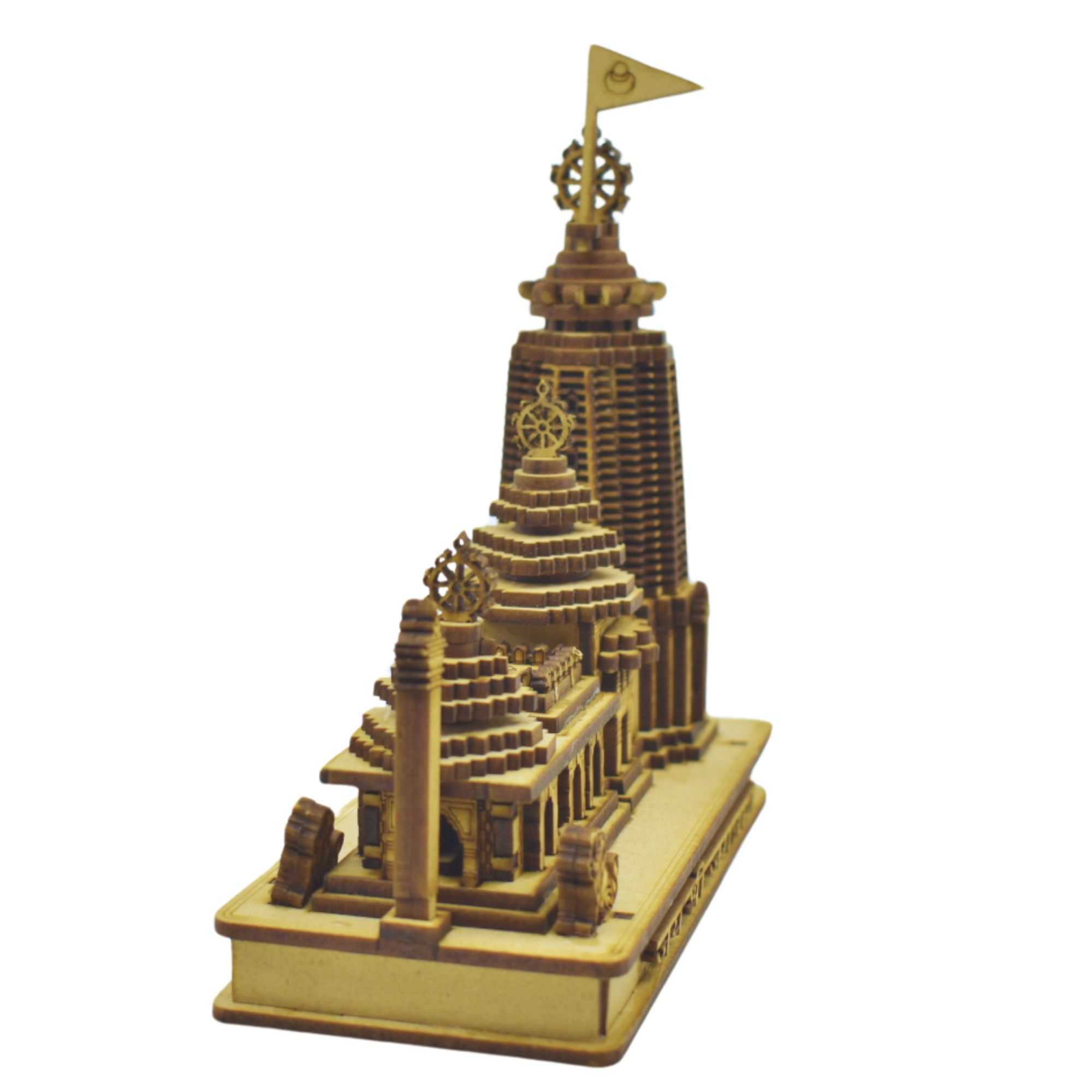 Handcrafted Jagannath Temple Puri Miniature - Wooden Replica for Devotees