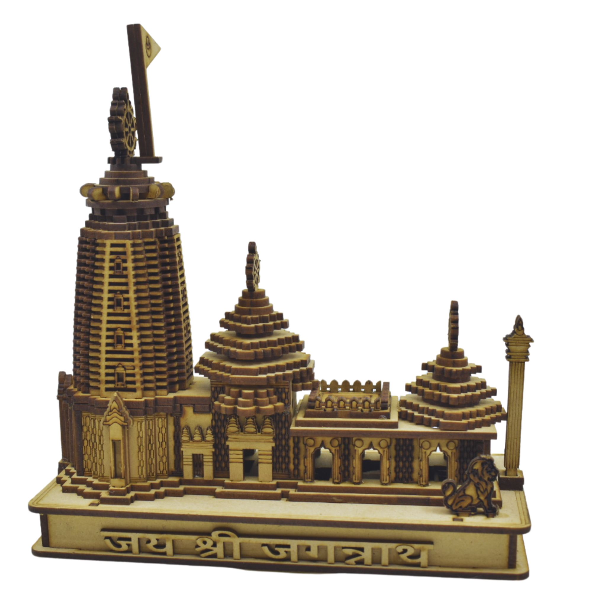 Handcrafted Jagannath Temple Puri Miniature - Wooden Replica for Devotees - Image 3