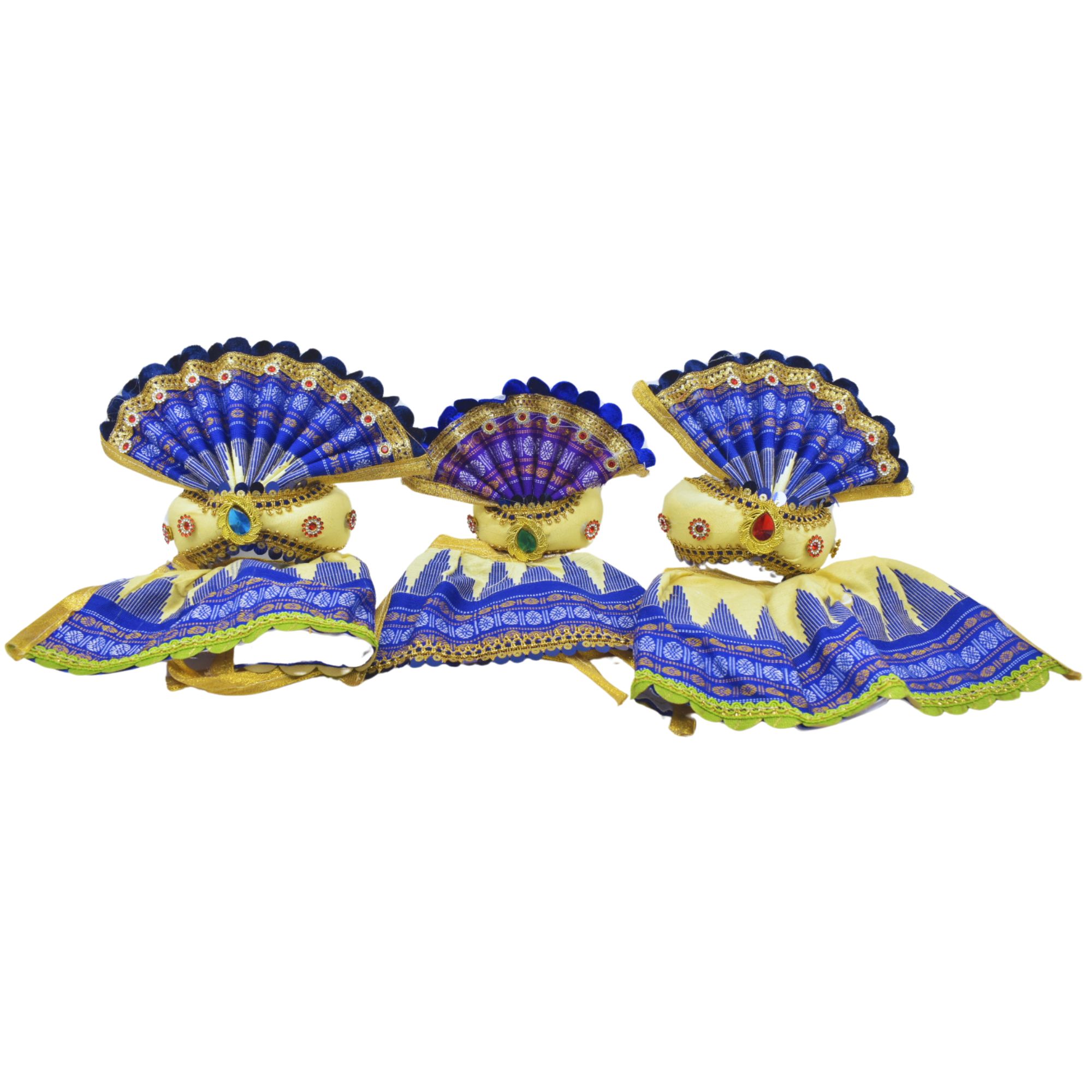 6-Inch (15cm) Pagadi Dress Set for Jagannath, Balabhadra, and Maa Subhadra Idols - Image 6