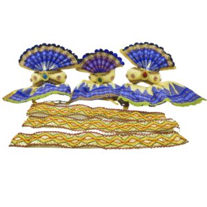 6-Inch (15cm) Pagadi Dress Set for Jagannath, Balabhadra, and Maa Subhadra Idols