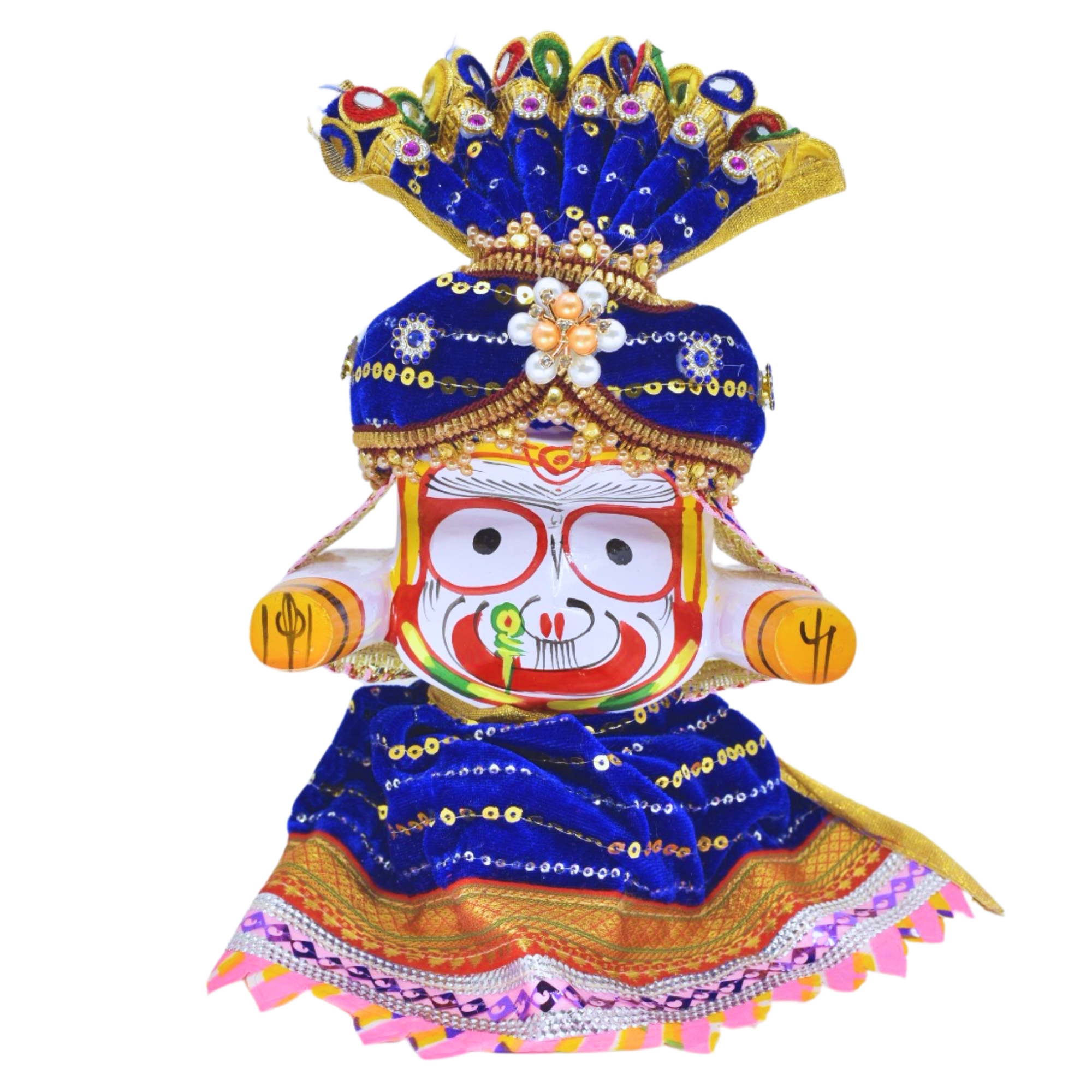 8 Inch (20cm) Vibrant Multicolor Complete Attire Set for Lord Shree Jagannath Idol (Pack of 3,Multicolor) - Image 6
