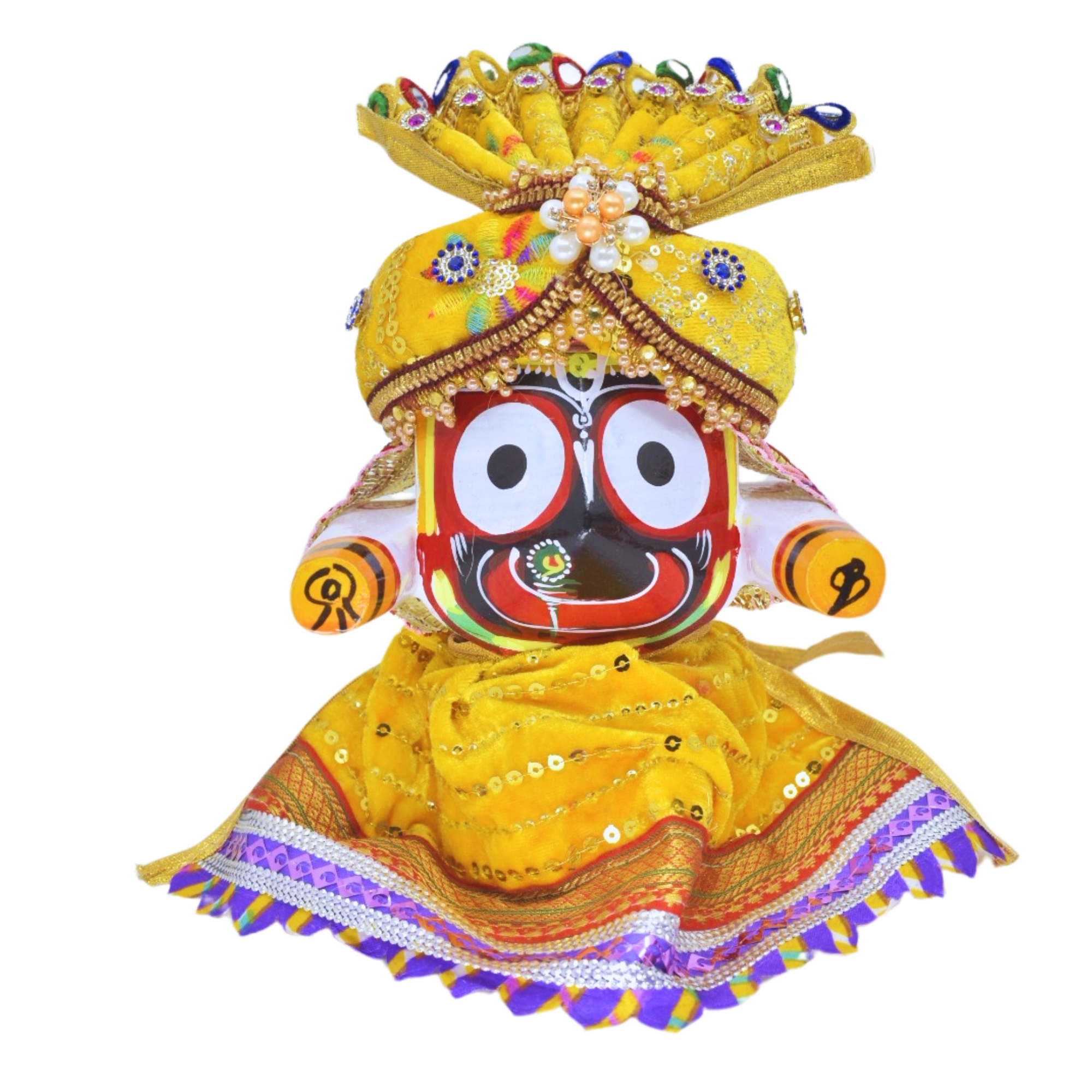 8 Inch (20cm) Vibrant Multicolor Complete Attire Set for Lord Shree Jagannath Idol (Pack of 3,Multicolor) - Image 4