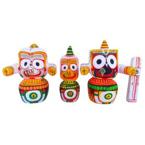 Lord Jagannath,Balaram,Subhadra Wooden Idol 12-Inch, Idol