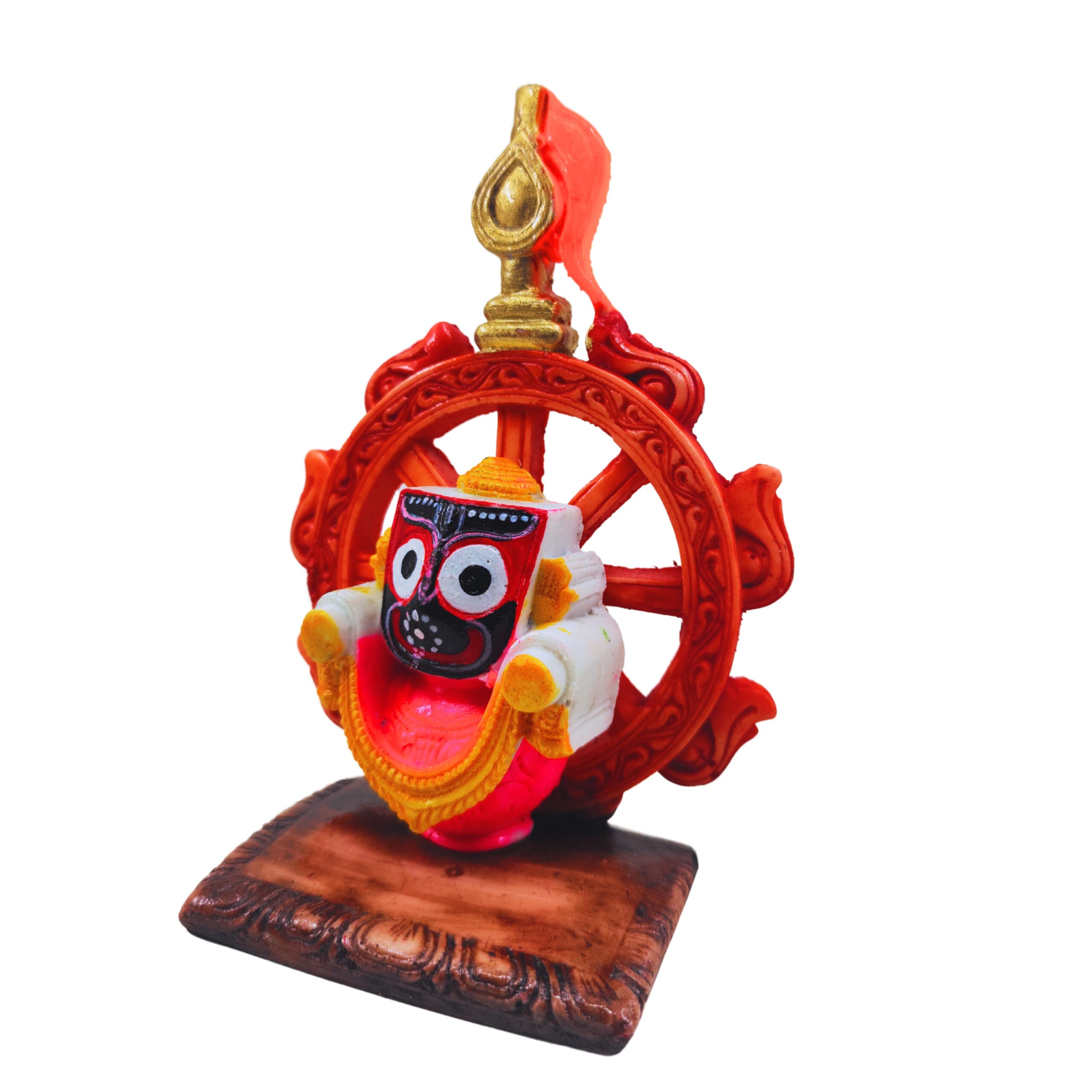Jagannath World Marble Idol of Lord Jagannath in Nilachakra (Orange) - Image 4
