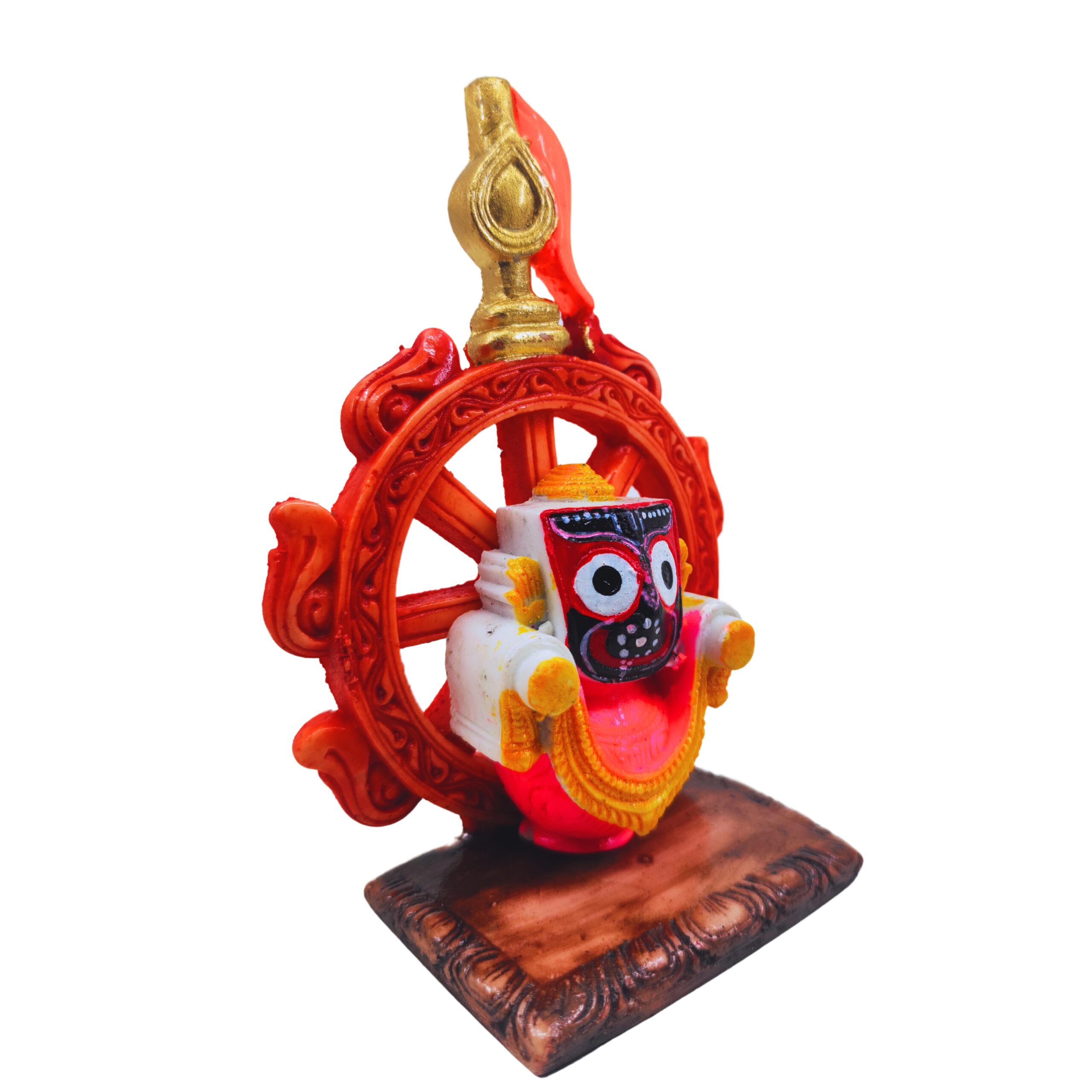 Jagannath World Marble Idol of Lord Jagannath in Nilachakra (Orange) - Image 3