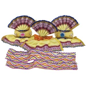 4 Inch Lord Jagannath Idol Dress Set Cotton Traditional Poshak/Dress (Light yellow,Cotton)