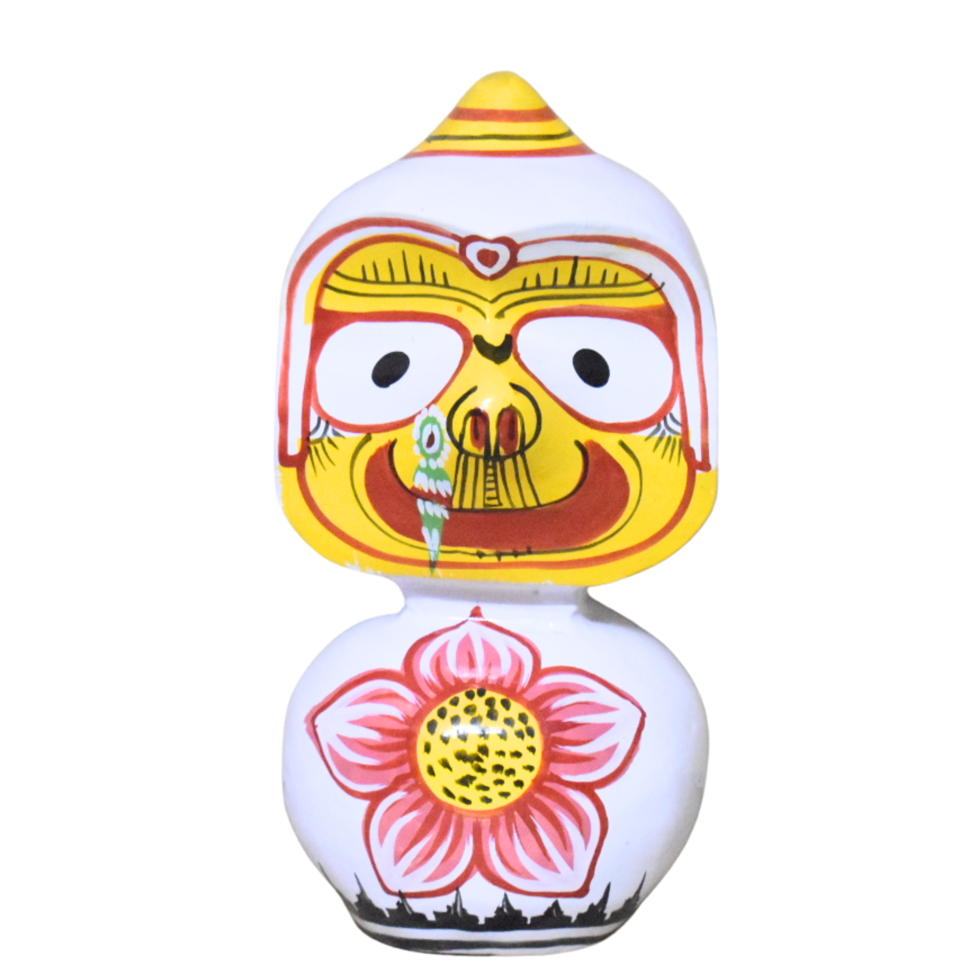 Jagannath World Lord Jagannath Idol Neem wood Murti Set 7 Inch (White) - Image 4