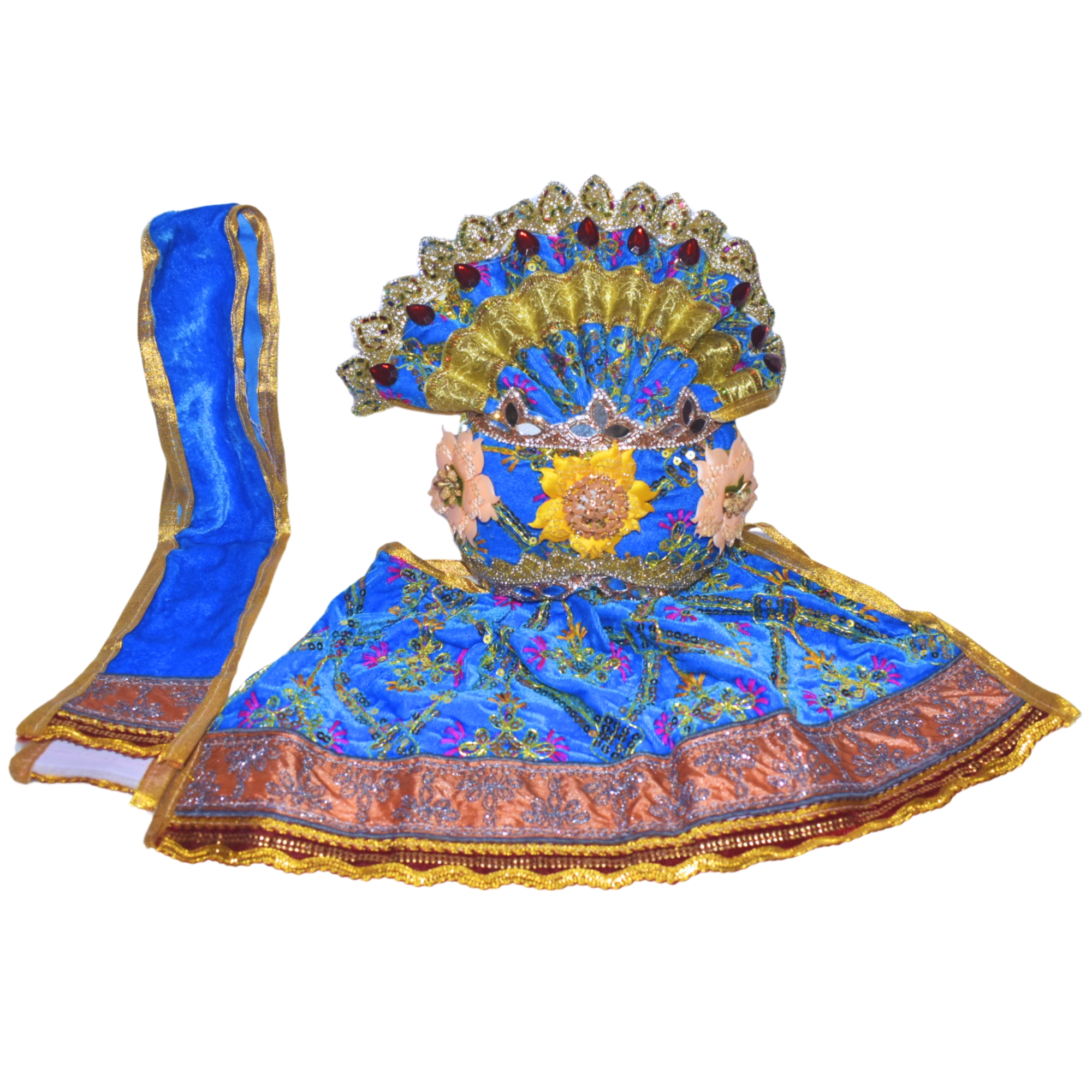 12 inch Complete Dress set for Shree Jagannath Idol set (Blue) - Image 3