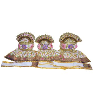 12 Inch Complete Traditional dress set for Shree Jagannath Idol set (White)