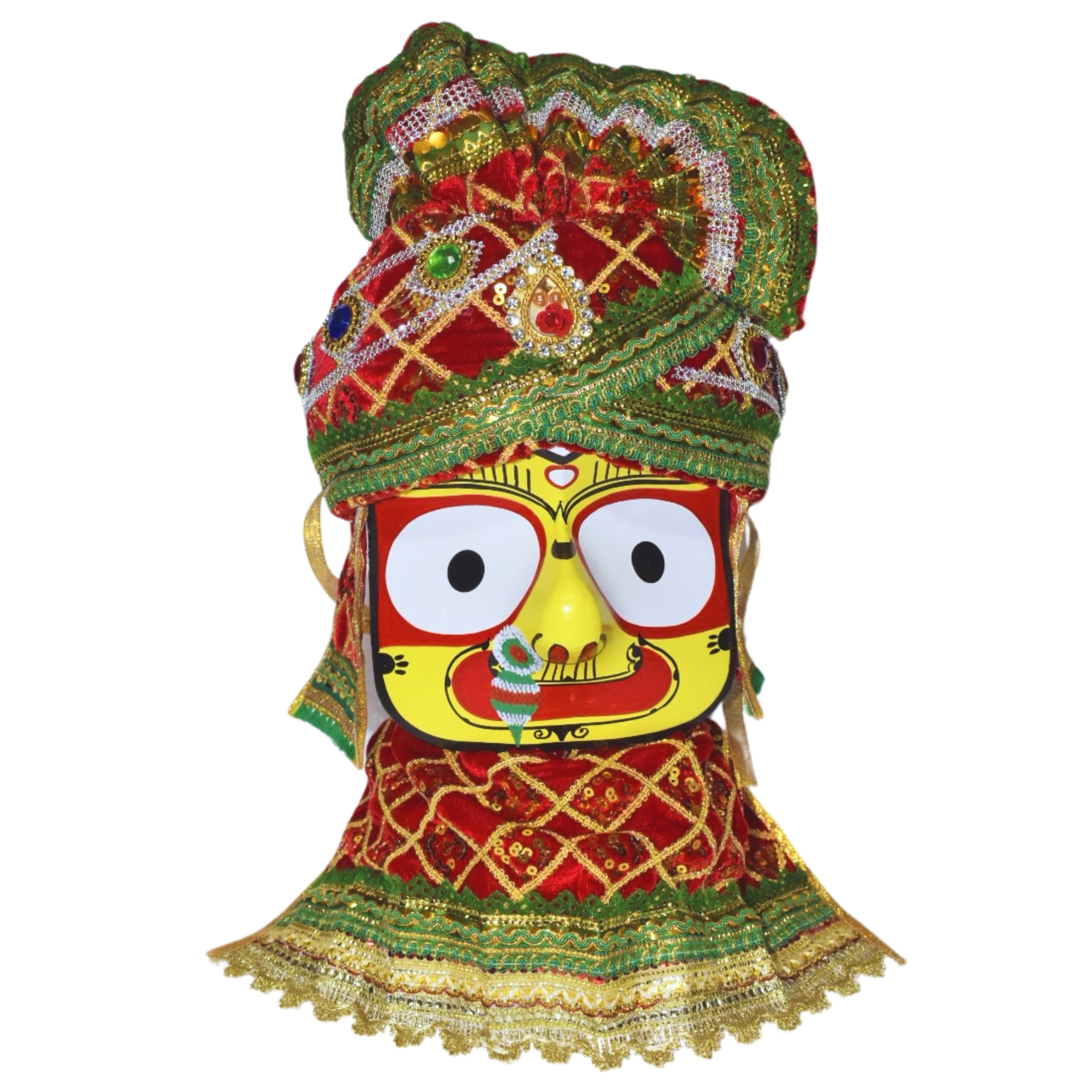 12 Inch Complete Pagadi Dress set for Shree Jagannath Idol set (Multicolor) - Image 8