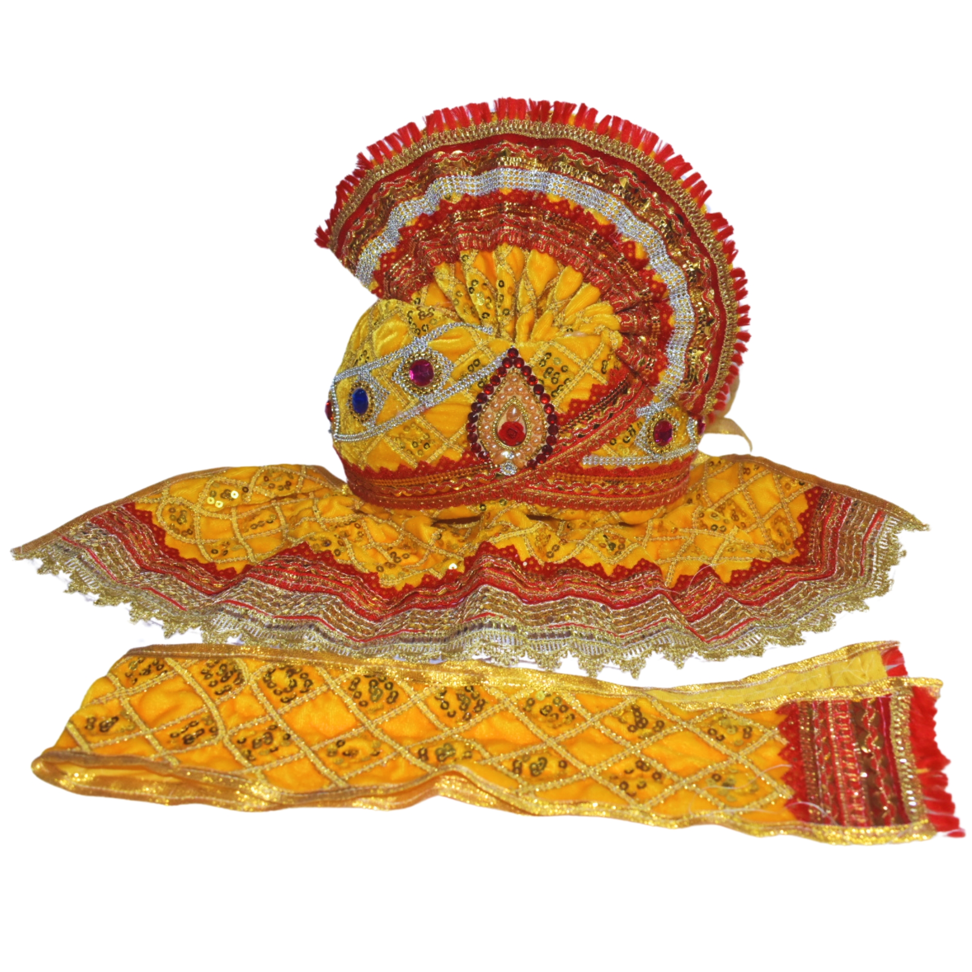 12 Inch Complete Pagadi Dress set for Shree Jagannath Idol set (Multicolor) - Image 5