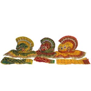 12 Inch Complete Pagadi Dress set for Shree Jagannath Idol set (Multicolor)