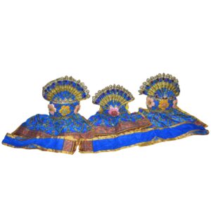 12 inch Complete Dress set for Shree Jagannath Idol set (Blue)