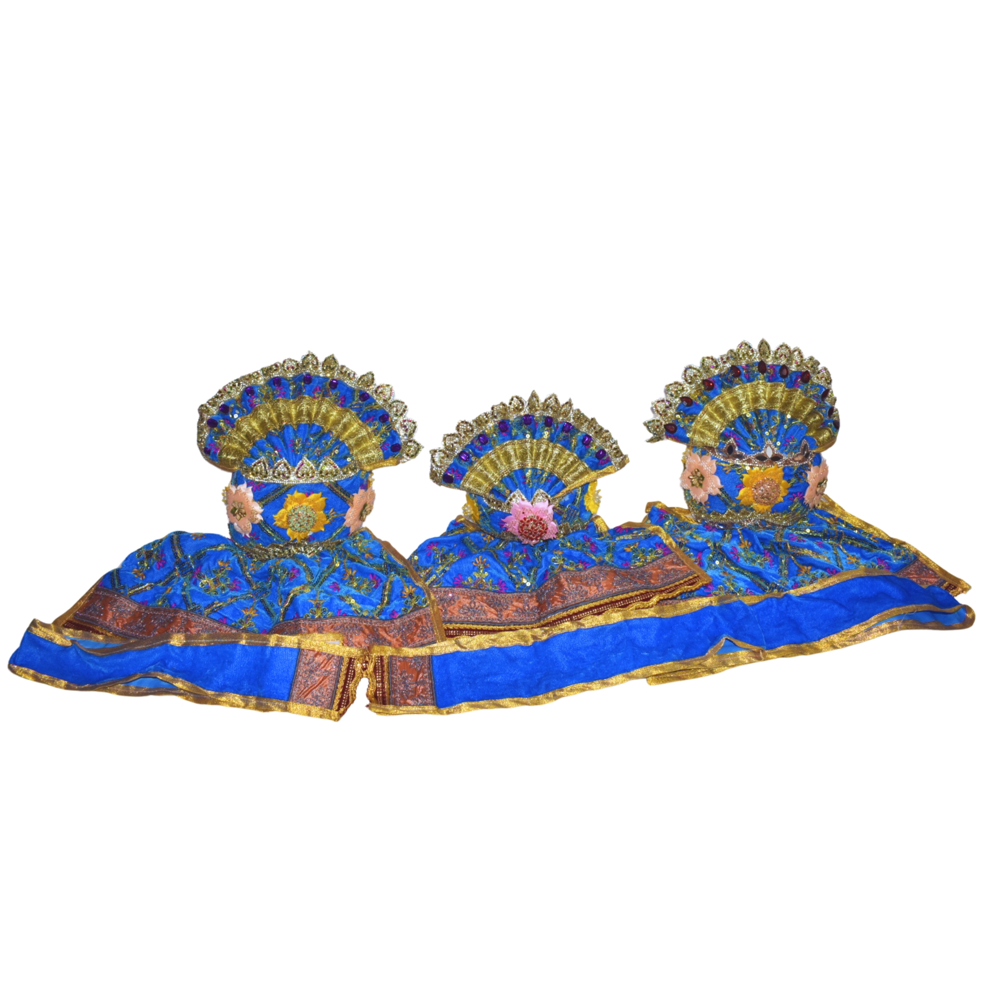 12 inch Complete Dress set for Shree Jagannath Idol set (Blue)
