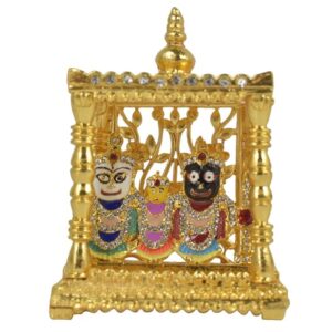 Lord Jagannath, Lord Balabhadra and Maa Subhadra Idols Sitting on Ratna Sinhashan Beautifully Crafted