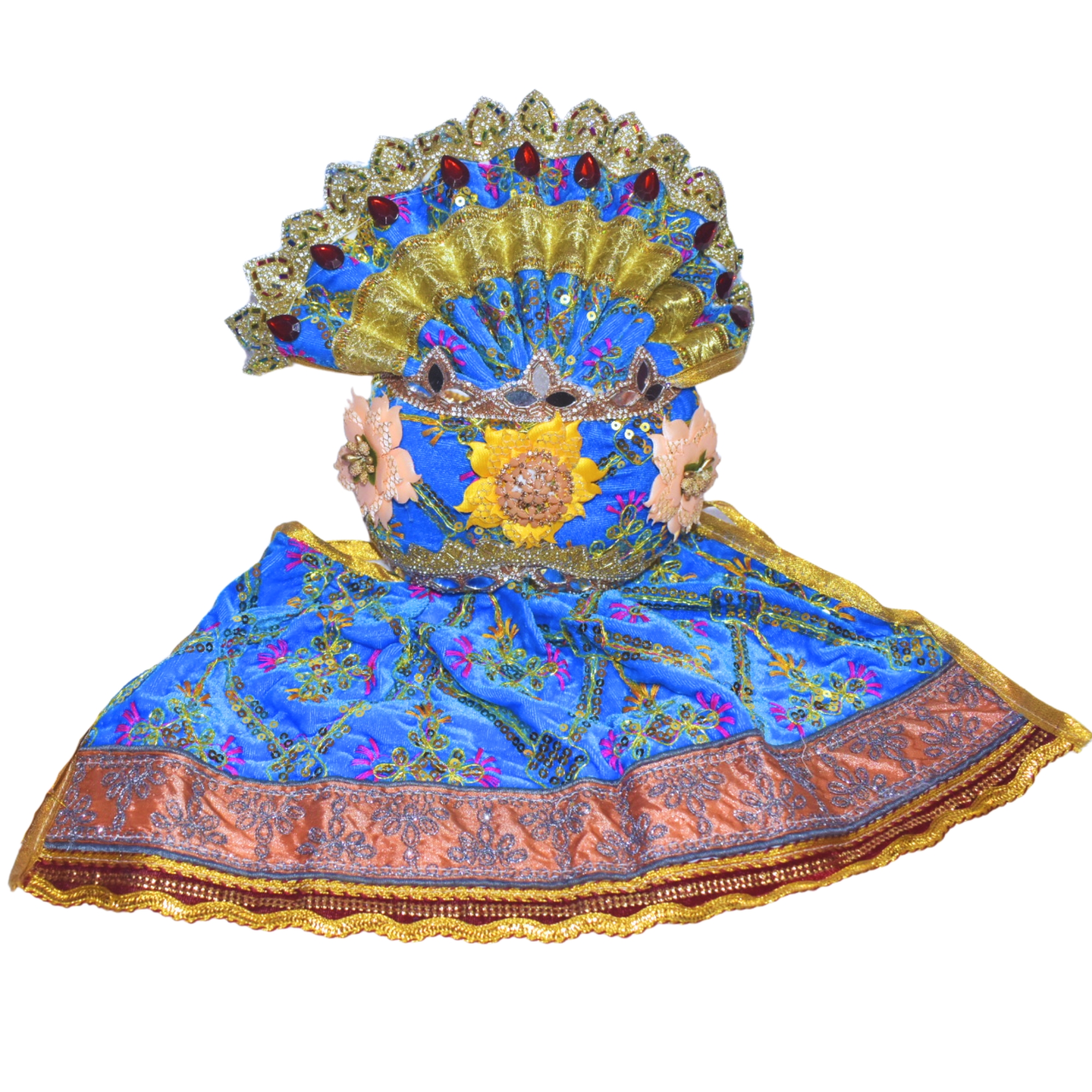 12 inch Complete Dress set for Shree Jagannath Idol set (Blue) - Image 5
