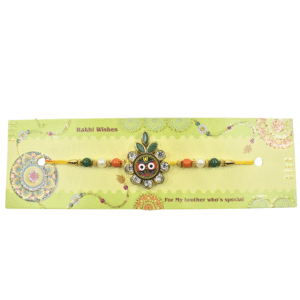 Lord Jagannath Rakhi for Brother Handmade Traditional Raksha Bandhan Thread with Decorative Design | Made in India