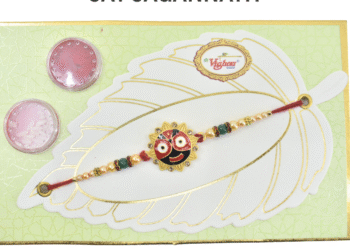 Jagannath Rakhi with Sindoor and Rice for Brother | Traditional Raksha Bandhan Pooja Set | Handmade Rakhi Kit Made in India