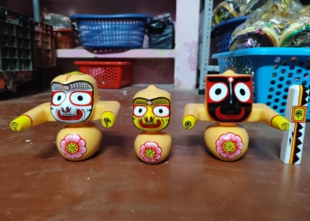 6 inch Neem wood Jagannath idol set