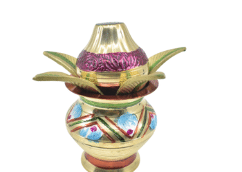 Brass Mangal Kalash for Pooja and Home Temple | 4 Inch Traditional Kalasha Pot | Indian Pooja Accessory | Handcrafted Brass Pot for Puja Rituals